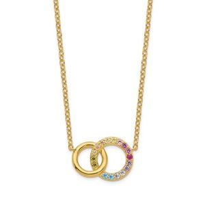 Sterling Silver Intertwined Circles CZ Necklace